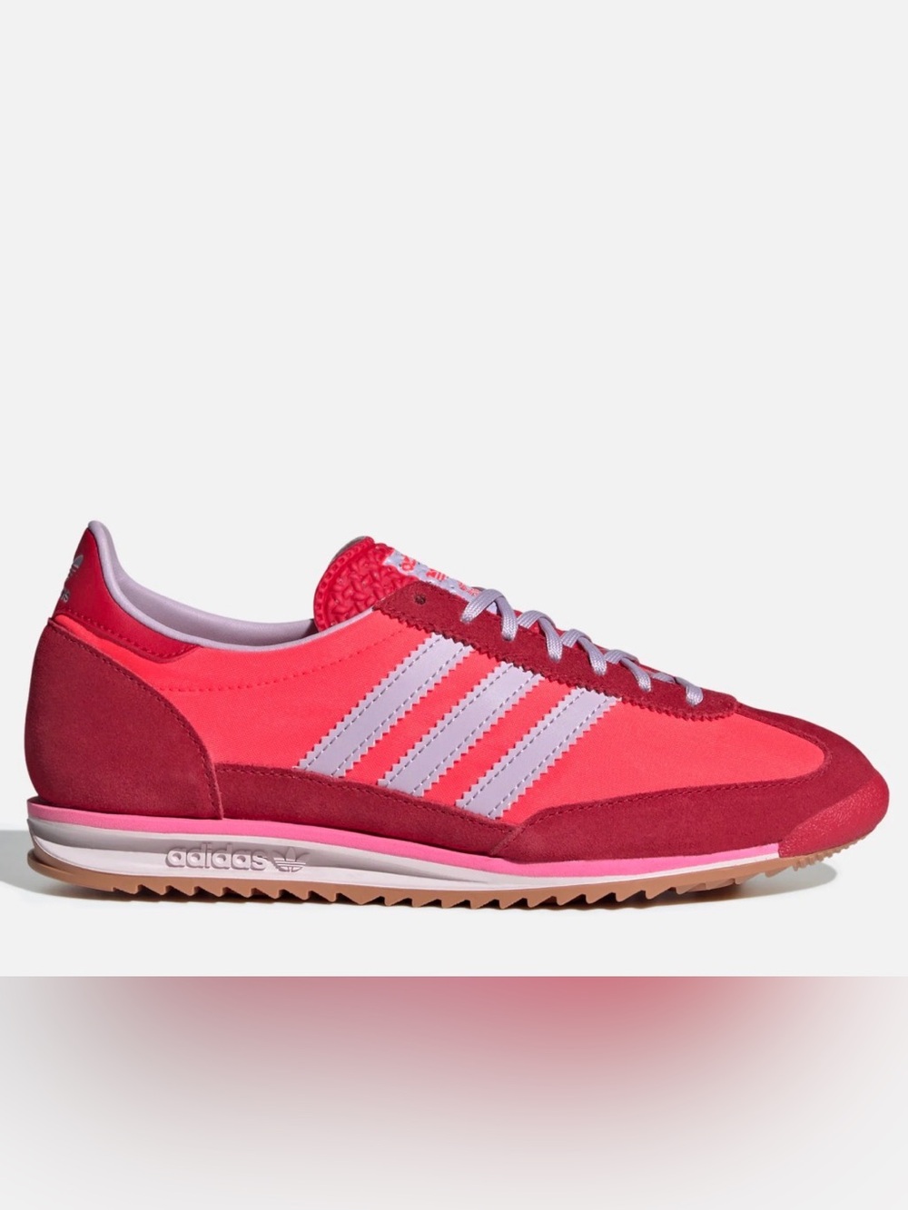 adidas Women's Bright Red and Burgundy Retro Runner Sneakers